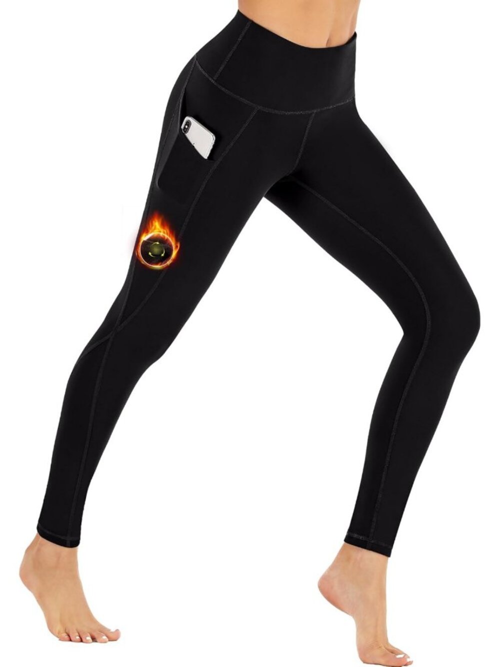 Warm Fleece Lined Leggings for Women | Thermal Winter Tights with Pockets